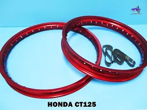 HONDA CT125 FRONT & REAR RED ALU WHEEL RIM SET (ma2025) - Picture 1 of 5