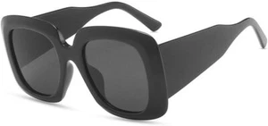 Fashion Oversized Square Women Sunglasses Retro Leopard Wide Legs Eyewear Shades - Picture 1 of 28