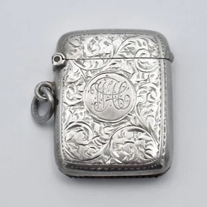 Antique Sterling Silver Vesta Case Match Safe 1912 - Picture 1 of 5