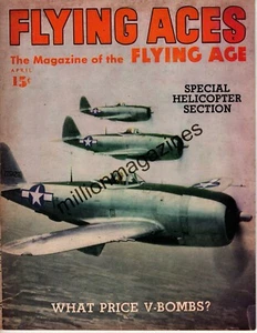 1945 Flying Aces April Pulp -Helicopters special issue; Traverse City MI hero - Picture 1 of 1