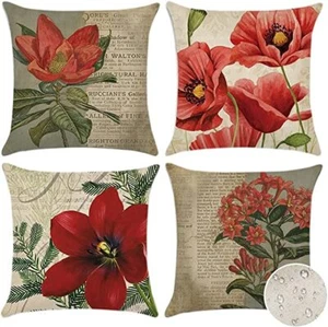 Vintage Artscope Deko Überwurfkissenbezug Blumenmuster Wasserdicht Kissen - Bild 1 von 6
