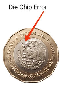 $ 20 Pesos 500 años de memoria histórica de México-Tenochtitlan con die chip - Picture 1 of 5