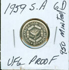 1959 South Africa 6 Pence Ultra Finest Grade Proof 950 Minted .