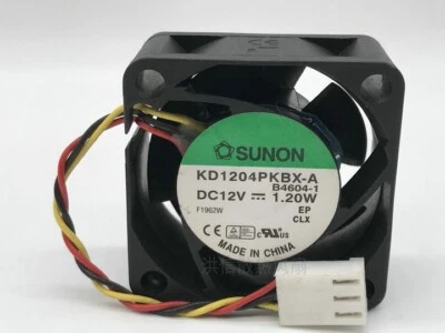 SUNON KD1204PKBX-A 4020 12V 1.20W 4CM 40mm 3-wire dual ball cooling fan 3pin - Image 1 of 3