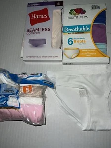 11 pair NEW Hanes Fruit of the Loom Girls Hipsters Panties Briefs Size Small 6 - Picture 1 of 5
