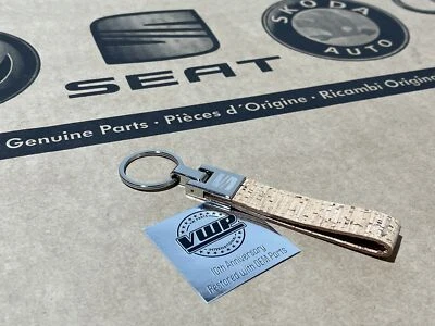 Seat Cork Keyring Metal Key Fob Leon Ibiza Exeo Mii Arosa Altea Genuine OEM Gift - Image 1 of 4
