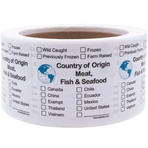 Country of Origin Meat, Fish & Seafood Label - Picture 1 of 2