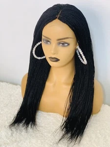 Micro Twist Braided Wig Box braids Full lace braids wig Senegalese Black Women - Picture 1 of 8