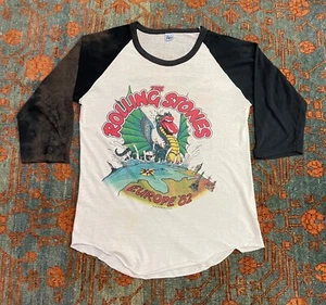 Vintage 1982 THE ROLLING STONES EUROPE TOUR Band T shirt size large 50/50 - Picture 1 of 7
