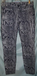 GAP Super Skinny Dark Blue Snake Print Low Rise Khaki Pants Women's Size 0 - Picture 1 of 5