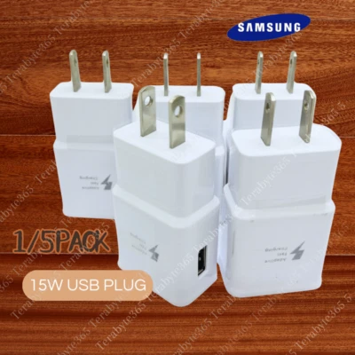 1/5X 15W USB Wall Plug Adapter Fast Charging AC Block for Samsung Android iPhone - Image 1 of 4
