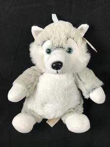 Peluche Roda Rodadou Husky Wolf Lovey Gris Blanco Ojos Azules Nuevo Francia Raro Suave - Imagen 1 de 12