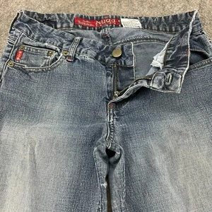 VINTAGE Mudd Jeans Women 5 Blue Bootcut Flare Low Rise Medium Wash Embroider Y2K - Picture 1 of 16