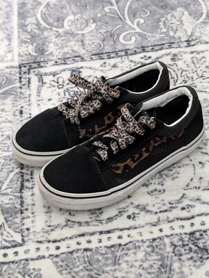Vans Off The Wall Kids Suede Cheetah Skater Sneakers Junior Girls Sz 5 Lace Up  - Image 1 of 4