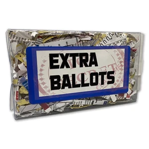 Caja de boletas faltantes para las elecciones 2020 - Ideas divertidas de elefantes blancos, regalo de mordaza política - Imagen 1 de 5