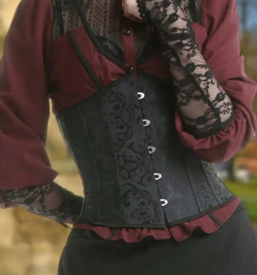 UnterbrustKorsett Corsage Korsett Bustier Mieder Korsage Corset Schwarz Gothic - Bild 1 von 4