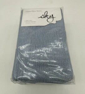 NEW Sky Textured Matelasse Euro Sham Set of 2 Blue FREE Shipping - Picture 1 of 4