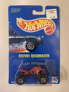 1991 Hot Wheels Suzuki Quadracer #165 Pink - Mattel - Vintage Great Card! - Picture 1 of 2