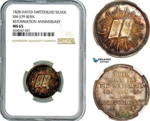 A8/564, Switzerland, Bern, Medal 1828 for the 3rd secular celebration, NGC MS65 - Picture 1 of 1