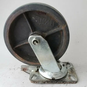 RWM 7 x 2 Laufrolle 4 1/2" x 6 1/2" Platte 7"x2" Rad schwenkbar - Bild 1 von 12