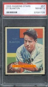 1935 Diamond Stars #57 Cy Blanton PSA 8 Pirates (1725) - Picture 1 of 2