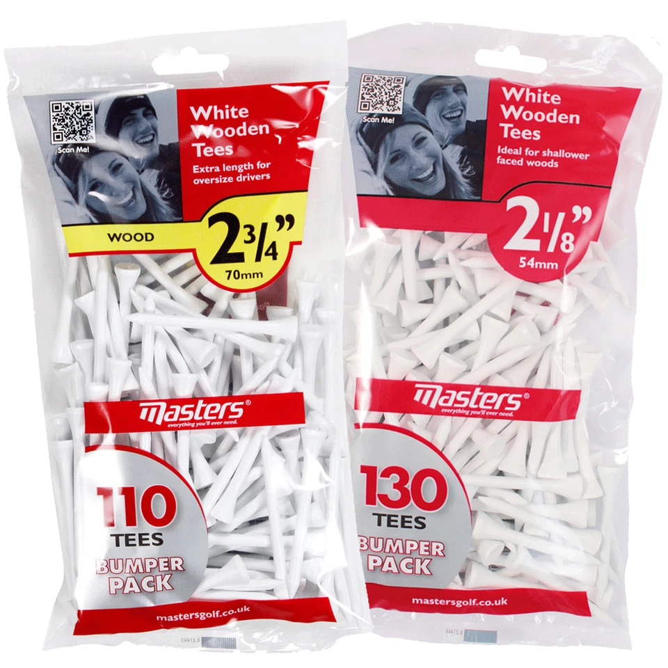 MASTERS WOODEN GOLF TEES BUMPER PACKS / ALL LENGTHS / MULTI BUY DEALS ! - Image 1 of 1