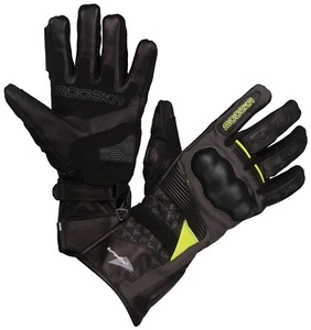 Modeka Panamericana Gr. DM Damen Motorrad Handschuhe wasserdicht schwarz-gelb - Bild 1 von 3
