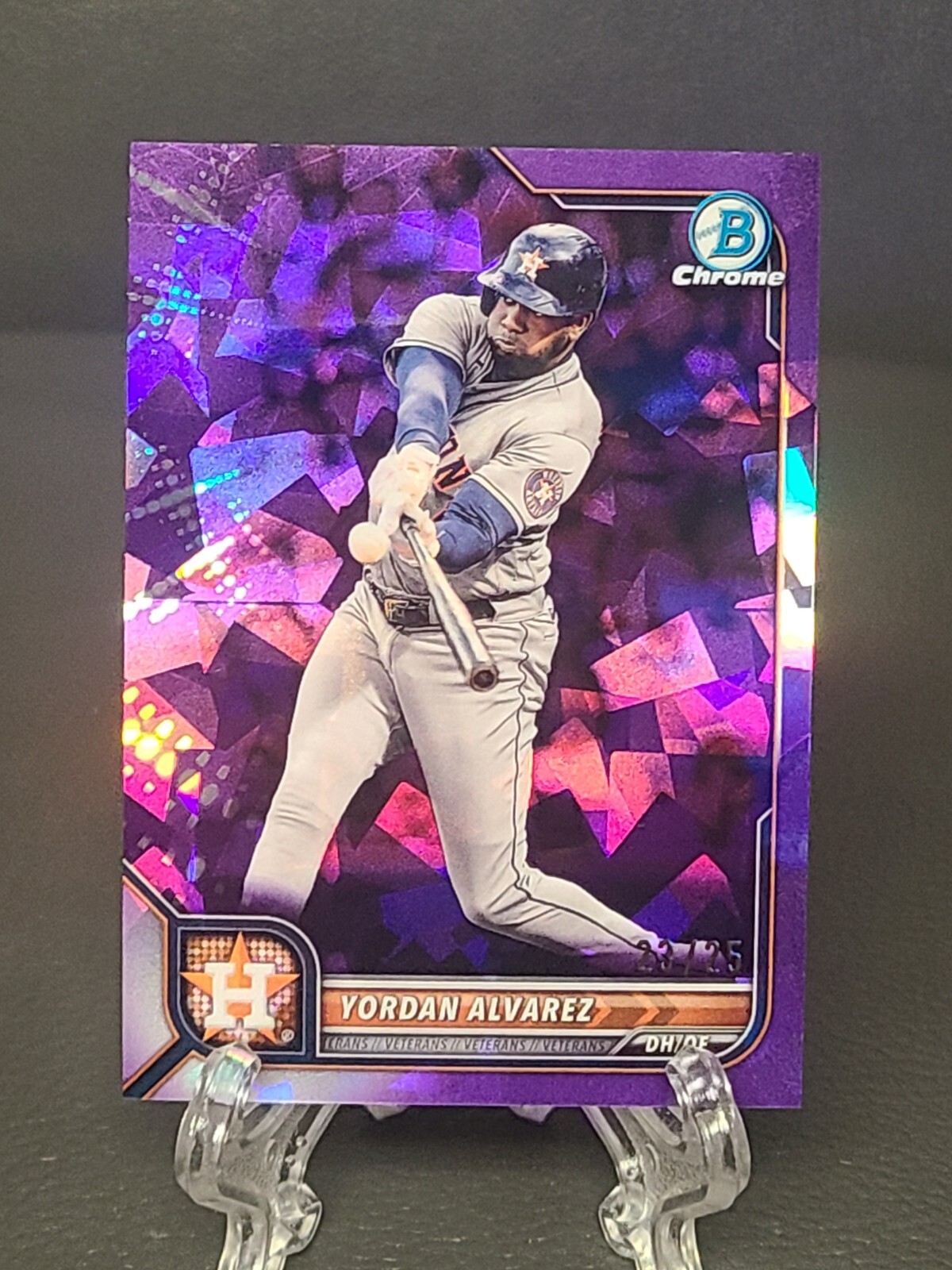2022 Bowman Chrome Sapphire Yordan Alvarez #36 Purple /25 Houston Astros