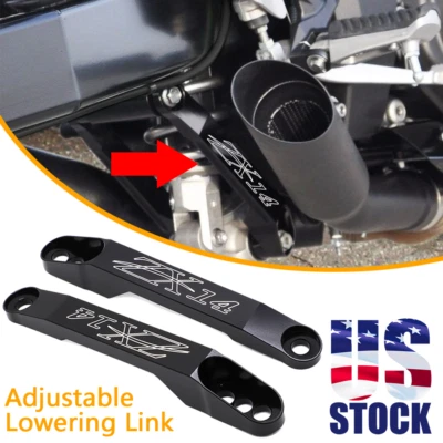 For Kawasaki Ninja ZX14 ZX14R 06-19 Rear Adjustable Lowering Link Kit Billet US Foto 1 de 4
