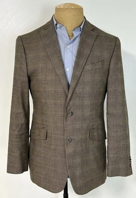 Jos. A. Abrigo deportivo Bank para hombre 37R marrón Glenn a cuadros algodón lino Blazer Chaqueta Foto 1 de 4