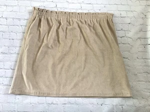 LOFT Outlet Women’s Paperbag Waist Faux Suede Tan Mini Skirt Size XL Lined - Picture 1 of 8