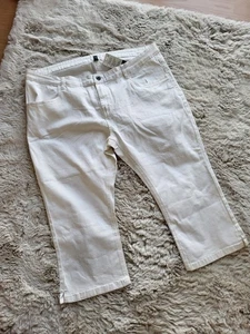 3/4 hose capri damen in Jeans Farbe Weiß Neu Gr. 4xl - Bild 1 von 4