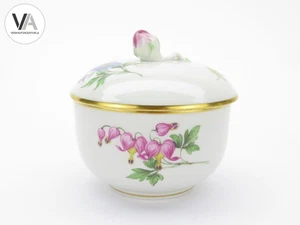 Meissen Porzellan Zuckerdose bunte Blumen tränendes Herz 1968 - Bild 1 von 5