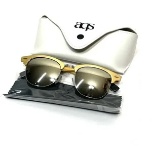 Gafas de sol AQS Milo 49 mm Clubmaster con estuche marco dorado/lente roja - Imagen 1 de 7