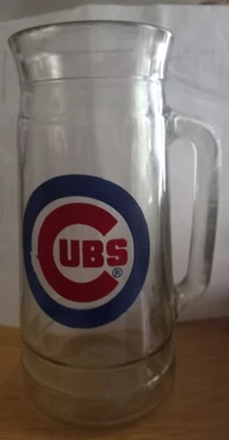 Chicago Cubs Beer Stein 16 oz / 7" Glass Mug MLB Baseball Vintage Mug O Nuts Vtg - Image 1 of 4