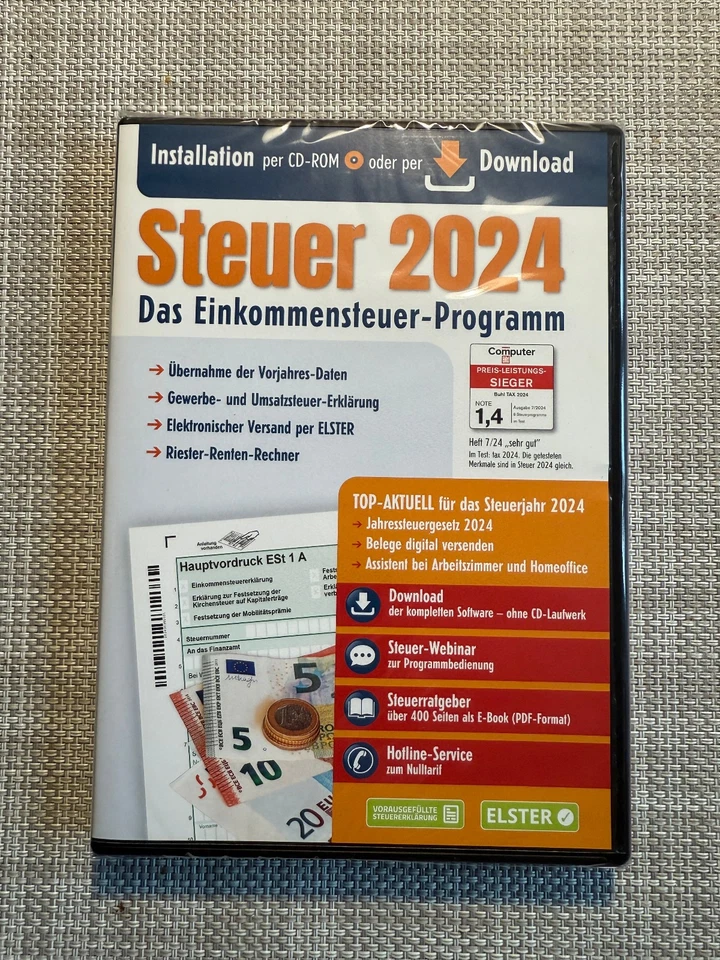 Aldi Steuer-Software 2024 für das Jahr 2024 Einkommensteuer NEU OVP CD Lieferung - Bild 1 von 1