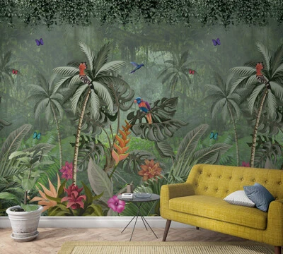 Photo wallpaper fleece jungle birds floral green colorful Marburg 47201 (€8.77/1sqm) - Image 1 of 3