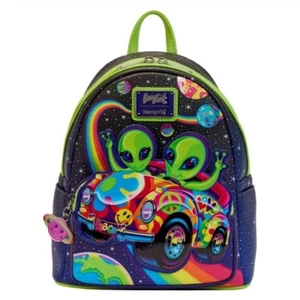 New Loungefly Lisa Frank Cosmic Alien Ride Mini Backpack RARE Zoomer & Zorbit - Picture 1 of 13
