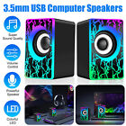 Wired Computer Speakers Subwoofer Stereo Bass Sound 3.5mm USB for Desktop Laptop