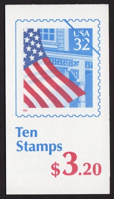 Scott #BK225 Flag Over Porch Complete Booklet of 10 Stamps - MNH P#22222 - Image 1 of 3