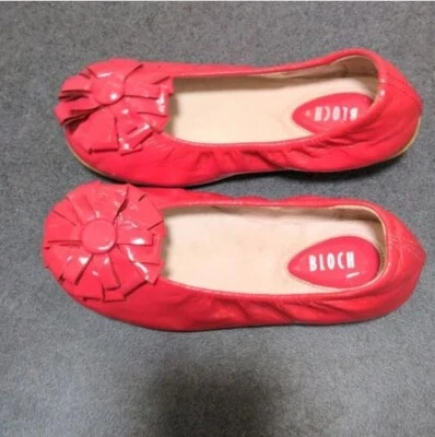 BLOCH Girls Shoes Flats Patent Leather SZ EUR 28 pink / red new w defects 12.5 - Image 1 of 4