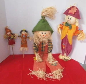 Set of 4 Fall Scarecrows for Decorating Home, Garden, or Classroom - Picture 1 of 8