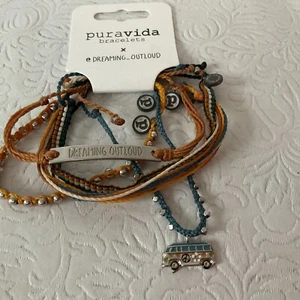 Pura Vida DREAMING OUTLOUD Bracelets Pack VW BUS New w Tags! VAN LIFE! - Picture 1 of 1