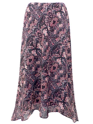 WARDROBE ESSENTIAL CORAL GEORGETTE LINED FLORAL SKIRT 29" LONG 12-20 - Image 1 of 3