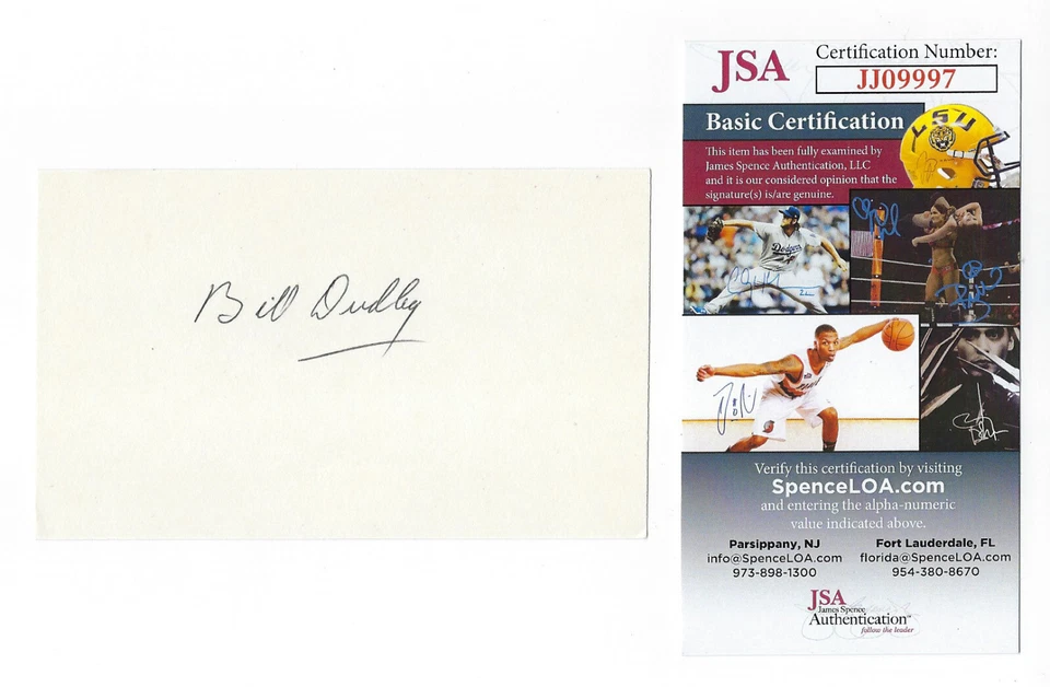 STEELERS Bullet Bill Dudley signed 3x5 index card JSA COA AUTO Autographed HOFer - Image 1 of 1