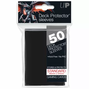 Ultra Pro 50 pochettes Deck Protector Sleeves Standard 66 x 91 mm Noir 826697 - Imagen 1 de 1