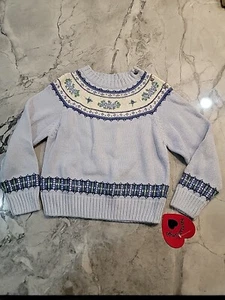 Heartstrings Children's Sweater Size 6X floral embroidered school wear Top C6 - Picture 1 of 8