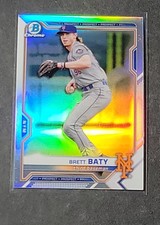 Brett Baty 2021 Bowman Draft Chrome Silver Refractor Card New York Mets