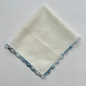 Pañuelo de boda de encaje azul Something novia ganchillo casa núcleo abuela de colección - Imagen 1 de 2