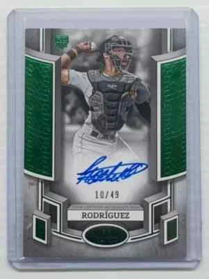 2024 Topps Tier One Endy Rodriguez Break Out Green Foil Rookie Auto RC #10/49 - Image 1 of 2